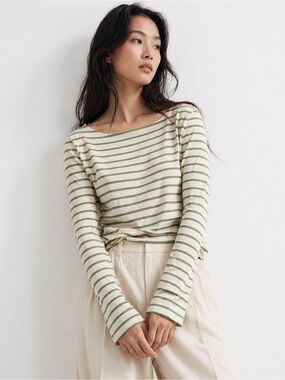 & Other Stories Striped Green Top